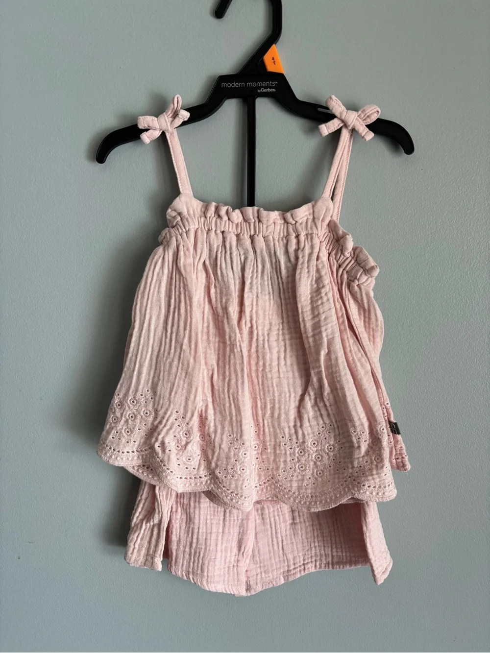 NWOT Modern Moments By Gerber Toddler Girl Casual Cotton Gauze Outfit Set, 4T